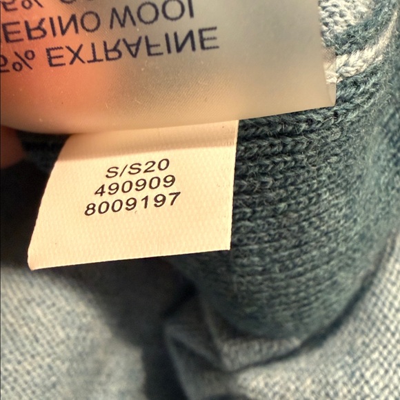 Title Nine Slack Tide Merino Wool Cotton Blend Blue Pointelle Crewneck Top Sz M - Picture 8 of 10